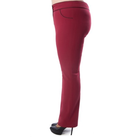 Female trousers, size 58, burgundy color-3
