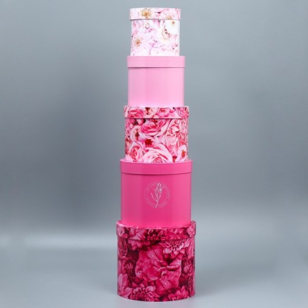 Set of hats 5 in 1, gift packaging, “flowers”, 13 x 14 - 19.5 x 22 cm-12