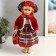 Doll Collectible Ceramics "Inga in red, a dress in peas and a cage" "40 cm