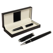 Handle Gift ball in the leatherette case, black body with silver