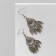 Hanging earrings "Ethnic" drop with leaves, color black silver, 6 cm