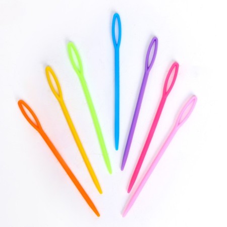 The needle is plastic, set 20 pcs., Size 1 pc. - 9 cm, mix colors-2