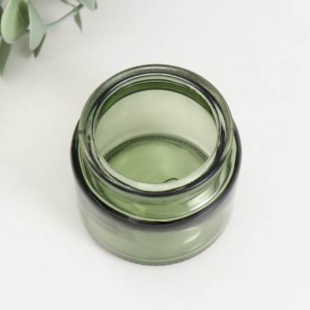 Bank for suppositories glass with a cork "Green" 100 ml 6.5x6.5x6.5 cm-2
