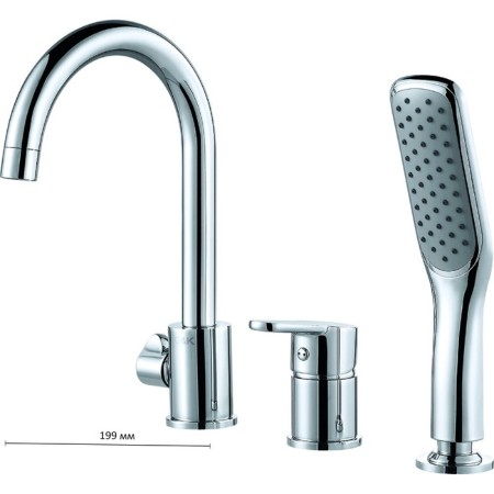 Bath mixer D&K Rhein Marx DA1394901, Color Chrome