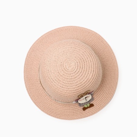 Hat for the girl Minaku "Bunny", pink color, rn 52-5