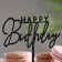 Topper "Happy Birthday", black gloss, give beautifully
