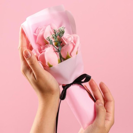 Bouquet of soap roses, nude-2