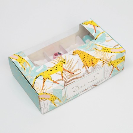 Box for eclairs, confectionery packaging, 5 inserts, “for you”, 25.2 x 15 x 7 cm-6