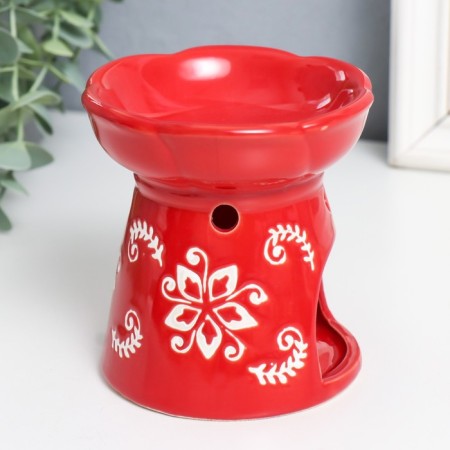 Aroma lamp ceramics "Flowers and twigs" mix 10x10x10.5 cm-3