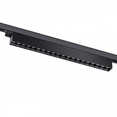 The lamp is a three -phase track LED Novotech. Iter, 30W, LED, 79x588x36 mm, black color