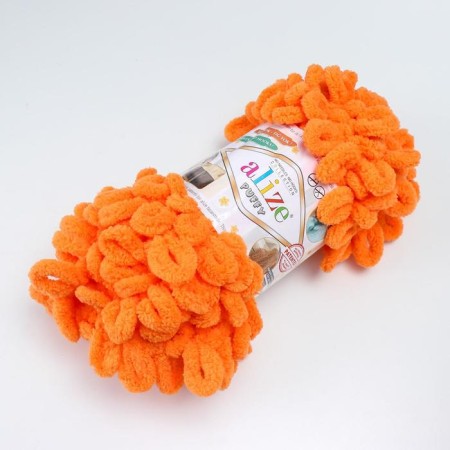 Yarn "Puffy" 100 % micropoliester 9m/100g (336 orange)-1
