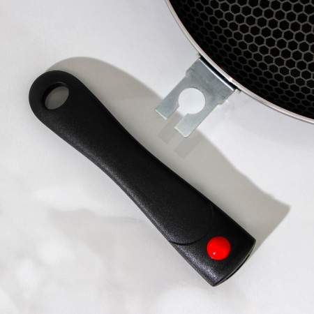COOLE FOREVER, D = 26 cm, removable handle, glass cover, anti -stick coating, black color-4