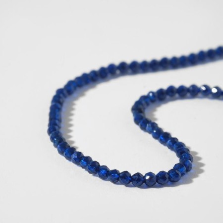 Beads on threads ball No. 2 "Spinel", dark blue color, 35 cm