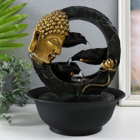 The desktop fountain from the network, backlight "Buddha's head and lotus flower in the circle" 21x21x28 cm