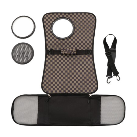 An animal carrier bag with a cage window, brown, 40 x 26 x 26 cm-12