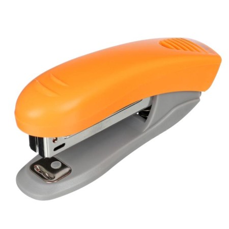 Stapler No. 10, up to 10 sheets, Devente, plastic case, built -in anti -stepler, neon orange