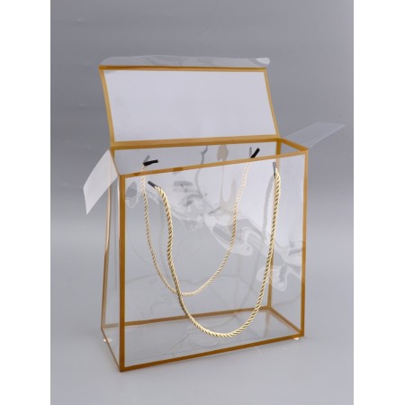 PET box with handles, gold, 25 x 25 x 10 cm-2