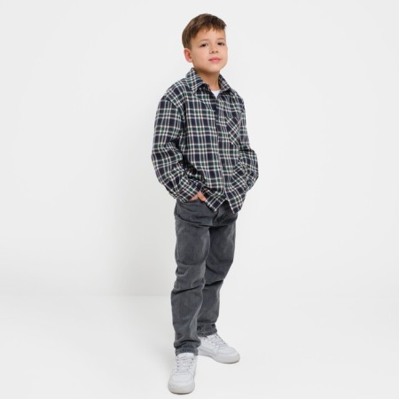 A shirt for a boy in a cage KAFTAN, p. 32 (110-116 cm)-4