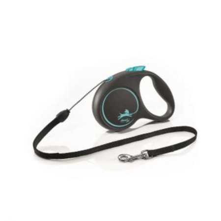 Roulette Flexi Black Design S (up to 12 kg) 5 m cable, black/blue