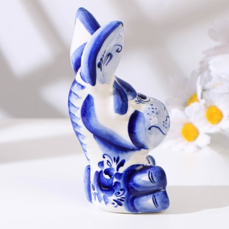 Souvenir "donkey", large, 13 cm, gzhel-6