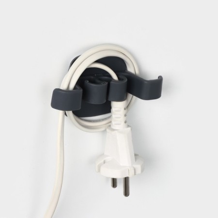 Clip for wires for household appliances, 3 pcs, 9.5 × 5.3 × 2.5 cm, white/black/gray color-4