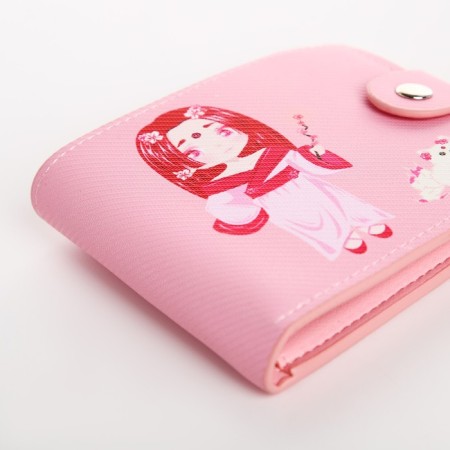 Wallet on the button, pink color-2