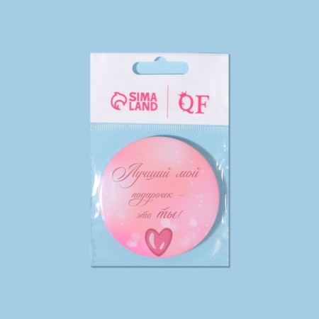 Pocket mirror “Epistle”, d = 7 cm, pink color-5