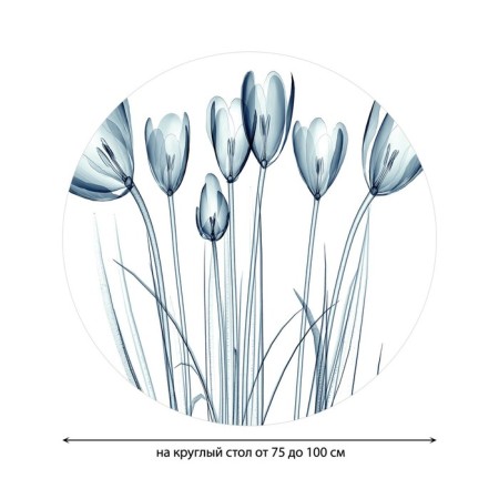 The tablecloth “Water plant”, round, oxford, elastic band, size 120x120 cm, diameter 75-100 cm-1