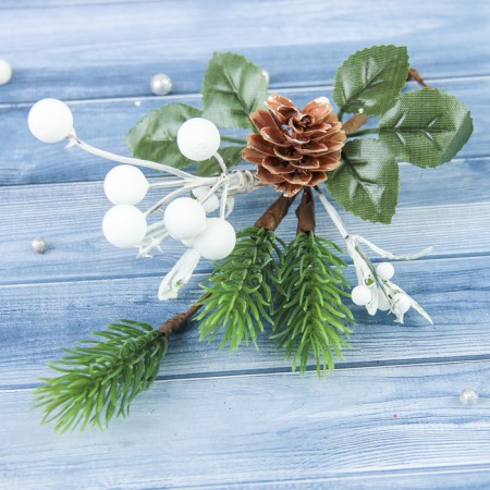 Decor "Winter Dreams" White Balls Bump, 15 cm