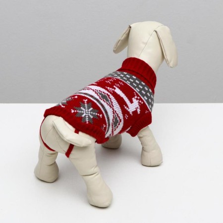 Sweater "Running Deer", M (DS 26, Osh 26, OG 28-46 cm), burgundy-3