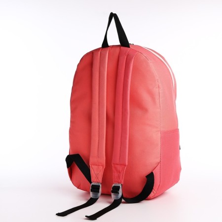 A backpack with a zipper, external pocket, pink color-3
