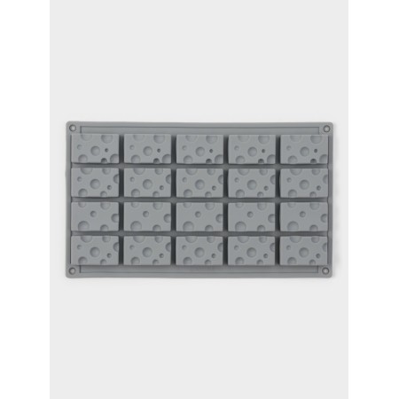 Form for baking and mousse desserts Konfinetta "Cheese", silicone, 20 cells (5 × 3cm), 30 × 17.5 × 1.9 cm, gray-2