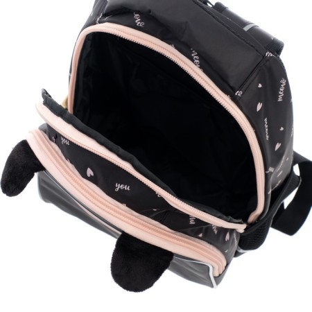 School backpack 40 x 26 x 19 cm, ergonomic back, Hatber sreet "Moore-huma", pink/black NRK_77090-8