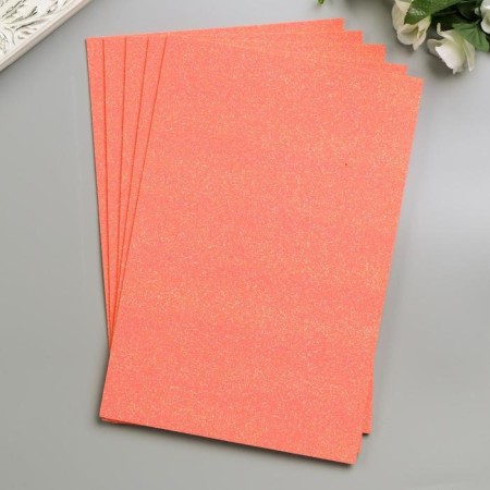 Foamiran "neon shine - bright orange" 2 mm format A4 (set of 5 sheets)-2