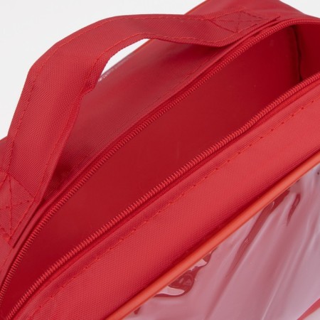 Cosmetic bag with lightning, with a pen, red color-4