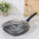 Granit Ultra Grille pan, 26 × 26 cm, removable handle, glass cover, anti-stick coating, black color