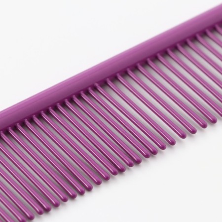 A comb for wool with galvanic coating, 18 x 3 cm, purple-2