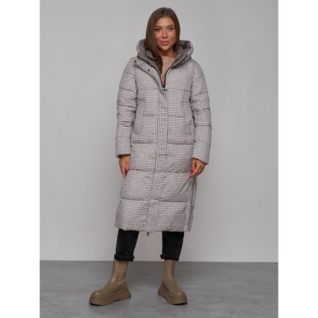 Coat insulated two -sided female, size 48, brown color-15