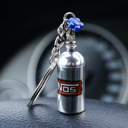 Cartage keychain, nitrogen oxide, metal, chrome-1