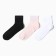 Set of female socks (3pcs), white/pink/black color, size 23-25