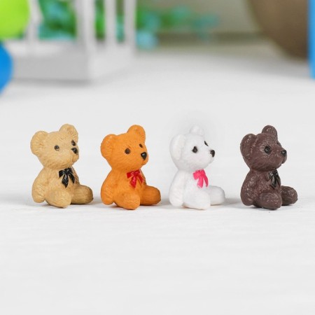 Miniature Puppet "Bear", set 4 pcs, size 1 pc: 1.8 × 1.4 × 1.1 cm, Mix color-1