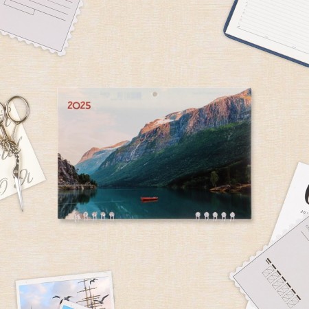 Calendar quarterly Mini -CREEMENT "Nature - 3" 2025, 19 x 46 cm-1
