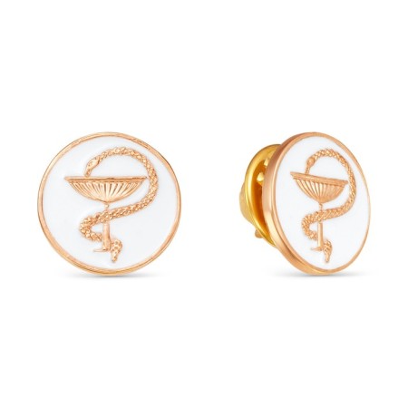 Icon "Snake in Heraldry", pink gilding, white color