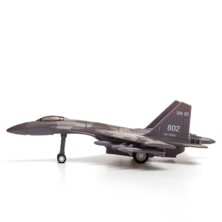 Metal fighter "air forces", inertial, light and sound effects, brown color-1