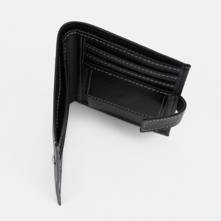 Male purse on the button, black color-3
