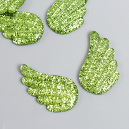 Decor for creativity plastic "Brilliant wings" green 2.2x3.3 cm-3