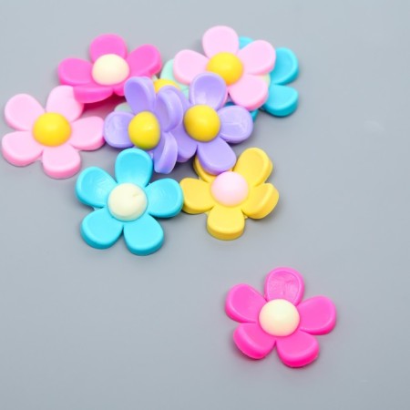 Decor for creativity rubber "Little chamomile" set 15 pcs mix 2.5x2.5 cm-1