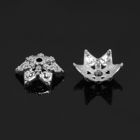 Beads for beads 1.5 × 1.5 × 0.8 cm, (set 100 pcs.), Color silver-1