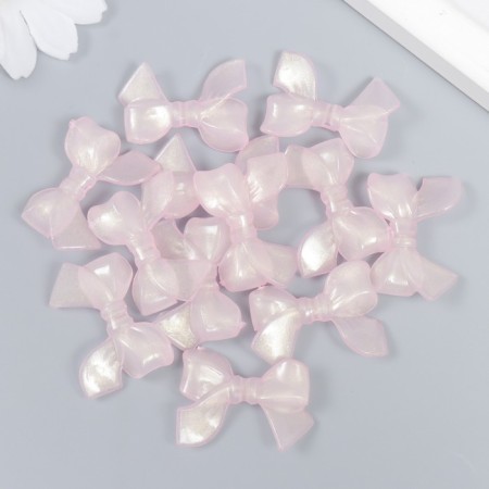 Decor for creativity Plastic "Bow pale pink" glows in the dark 0.8x2.4x3.4 cm-2