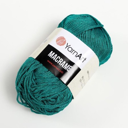 Yarn "Macrame Macrama" 100% polyester 130m/90g (158 emerald)-1